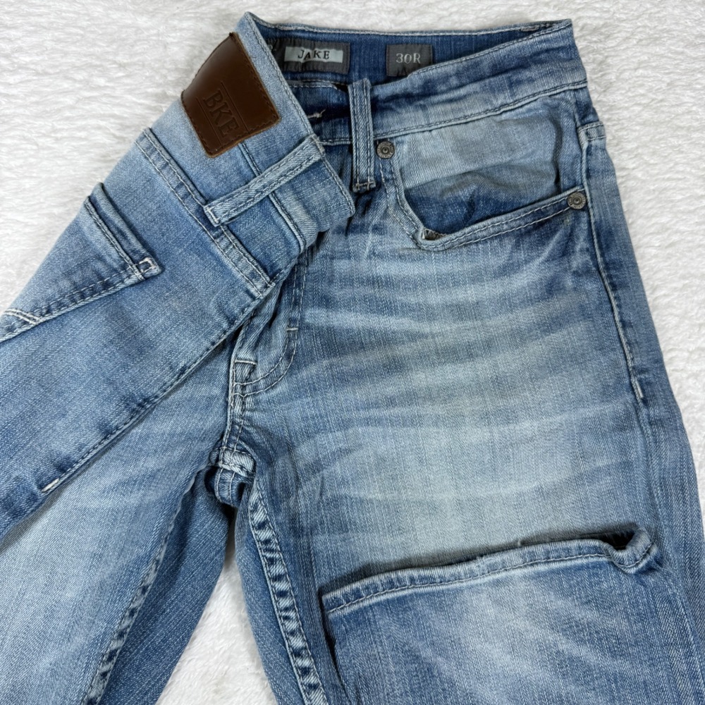 BKE Jake Men 30R Blue Spandex Straight Leg Light Wash Jeans ABP16155